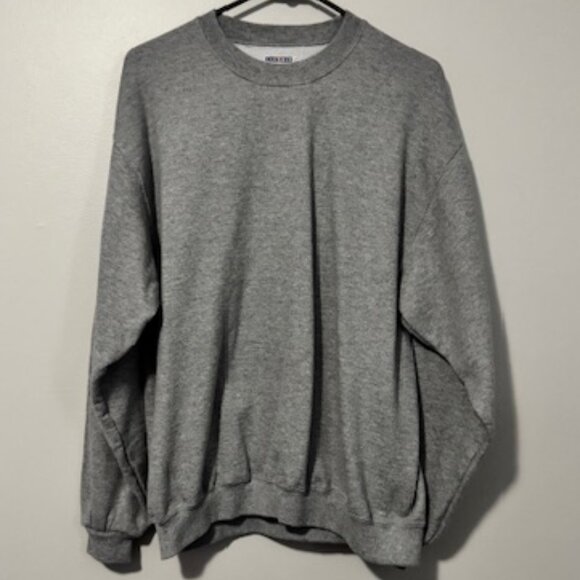 USED Men's Jerzees Long Sleeve Sweatshirt Color Grey Size Medium - Picture 1 of 1